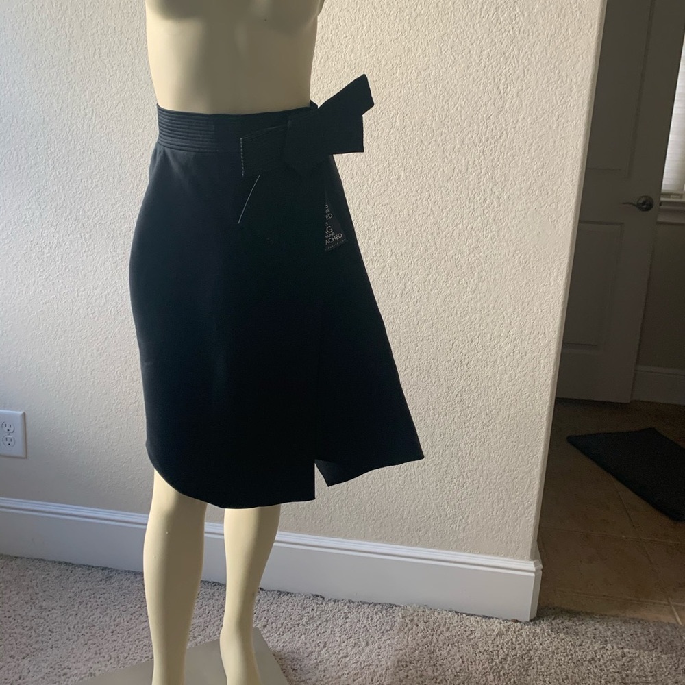Lanvin Duchesse Satin Bow Skirt